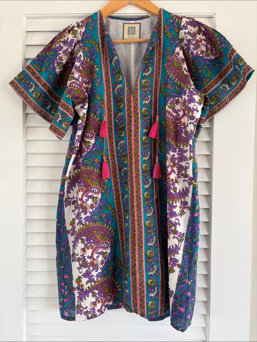 Bell by Alicia Bell Angel Kaftan Mini in Teal & Purple NEW!